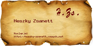 Heszky Zsanett névjegykártya